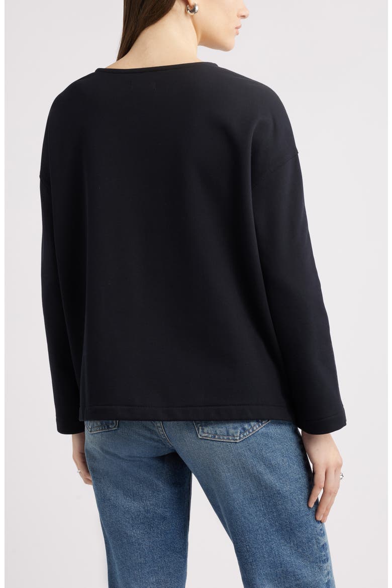French Terry Top, Alternate, color, BLACK