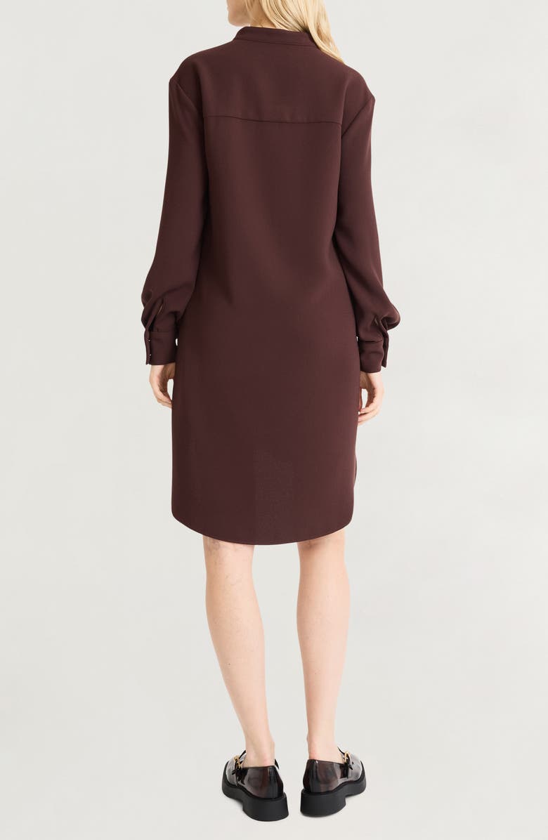 Split Neck Long Sleeve Shift Dress