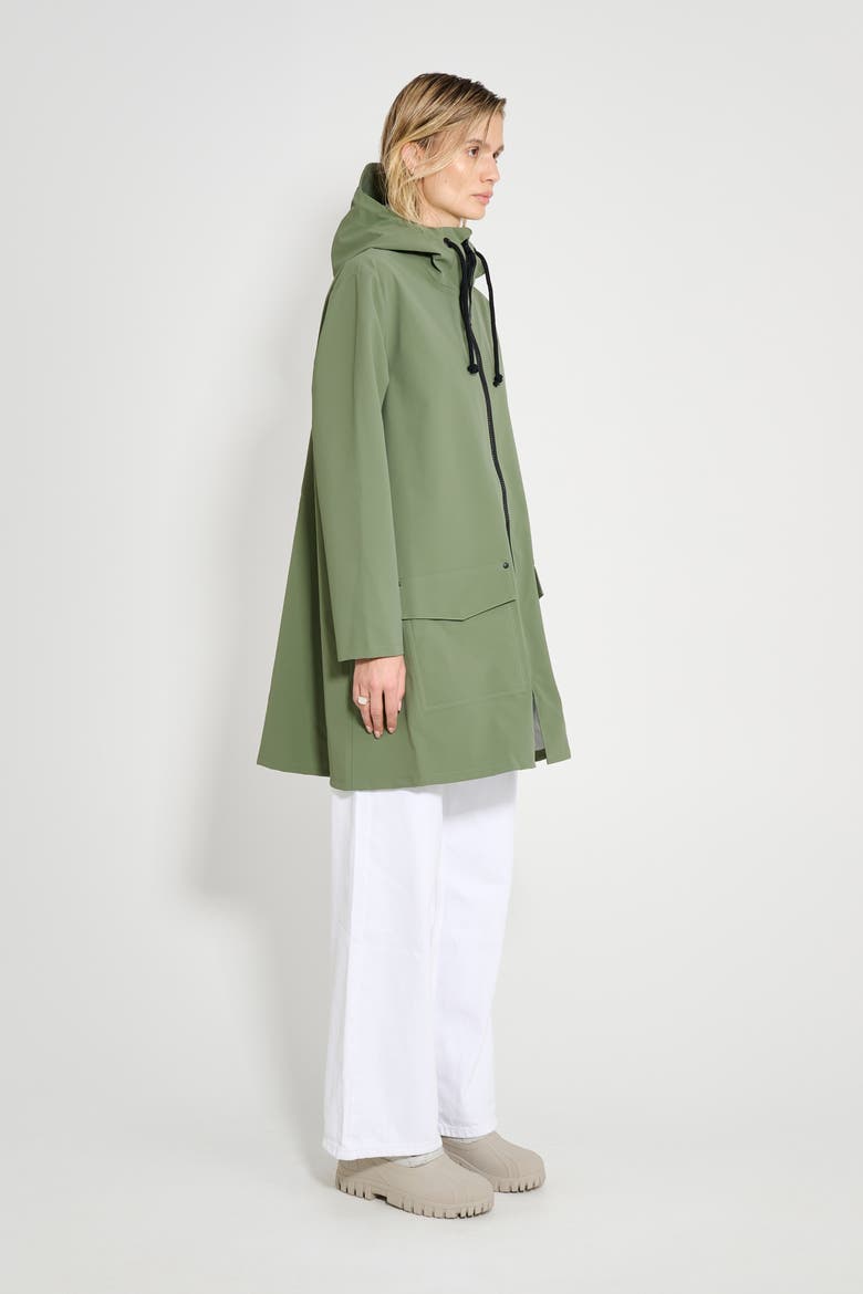Mosebacke Patch Matte Raincoat, Alternate, color, Dry Green