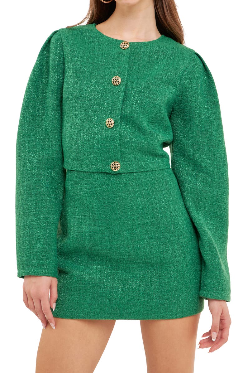 Endless Rose Tweed Blazer, Alternate, color, Green