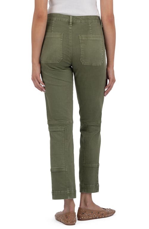 Kut From The Kloth Elizabeth Ankle Straight Leg Utility Pants In Green