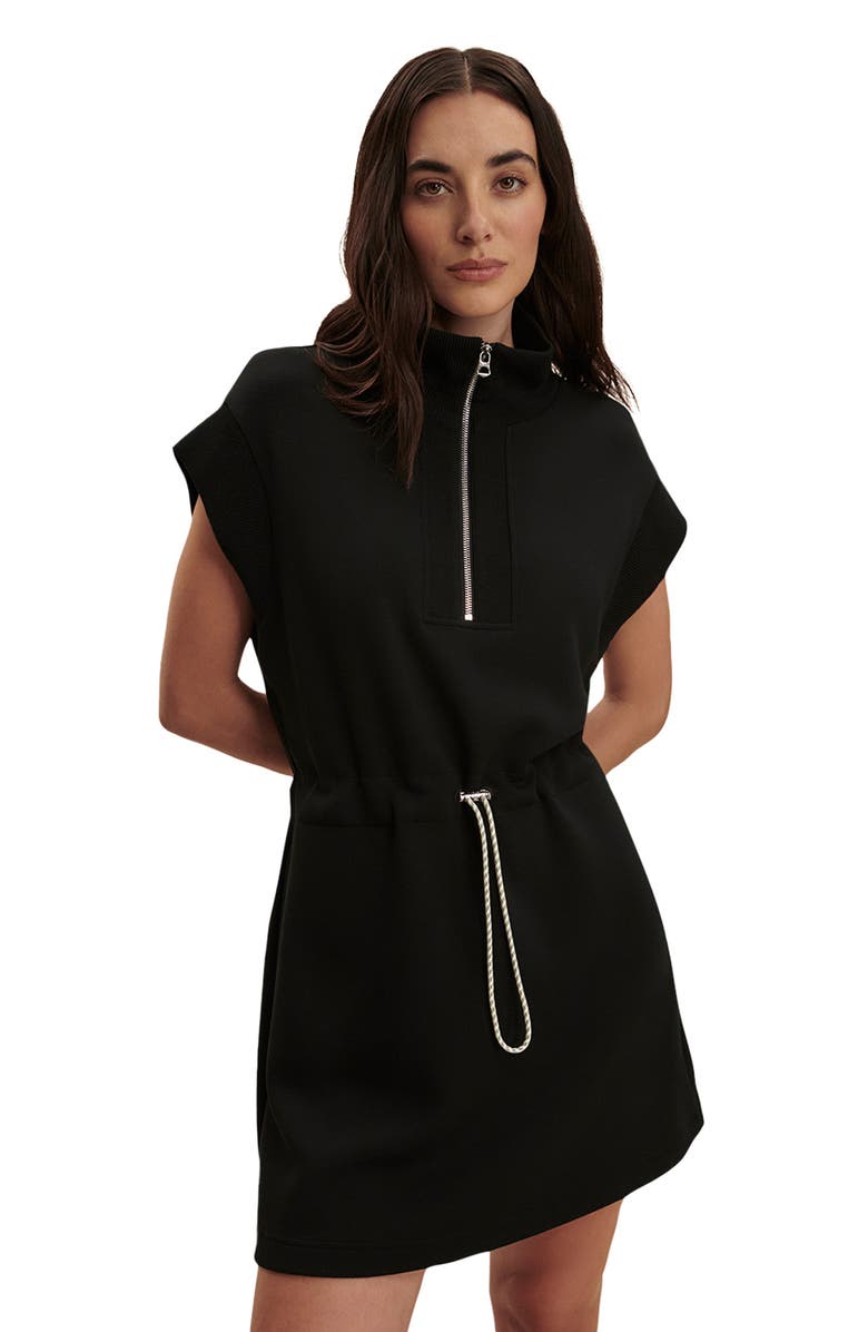 Varley Avaya Half-Zip Minidress, Alternate, color, Black