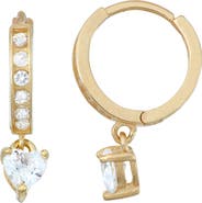 FZN Kids' 14K Gold Over Silver CZ Drop Earrings