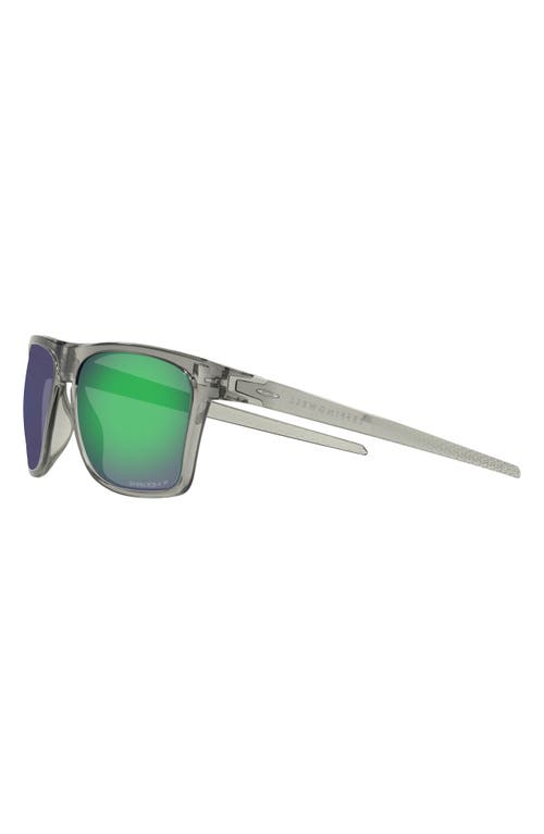 Oakley 57mm Polarized Rectangular Sunglasses In Grey Metal