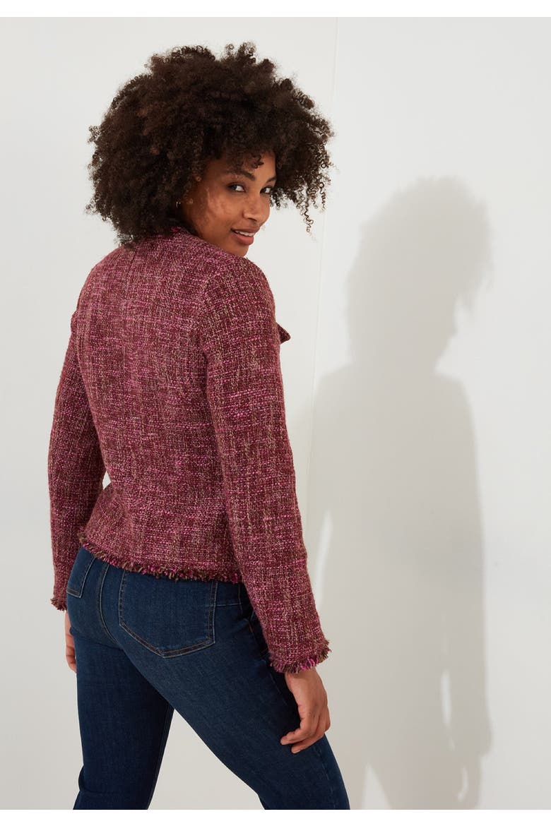 Chic Tweed Lady Jacket, Alternate, color, BERRY TWEED