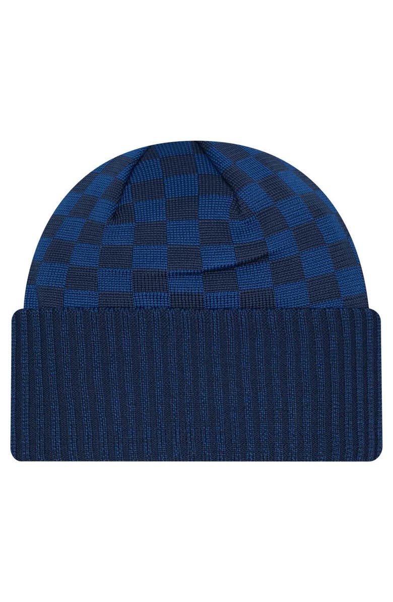 New Era Men's New Era Navy Denver Broncos Checkered Cuffed Knit Hat, Alternate, color, 