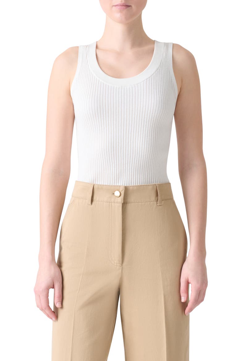 Rib Cotton Sweater Tank, Main, color, CREAM