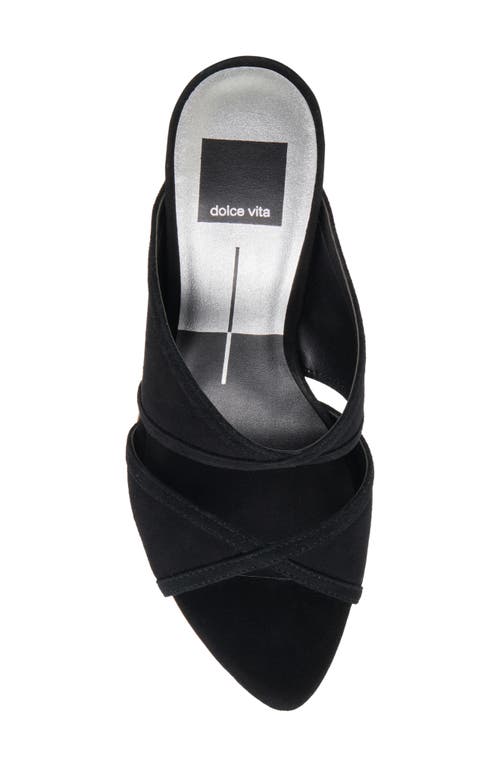 Dolce Vita Mandel Double Strap Sandal In Onyx Suede