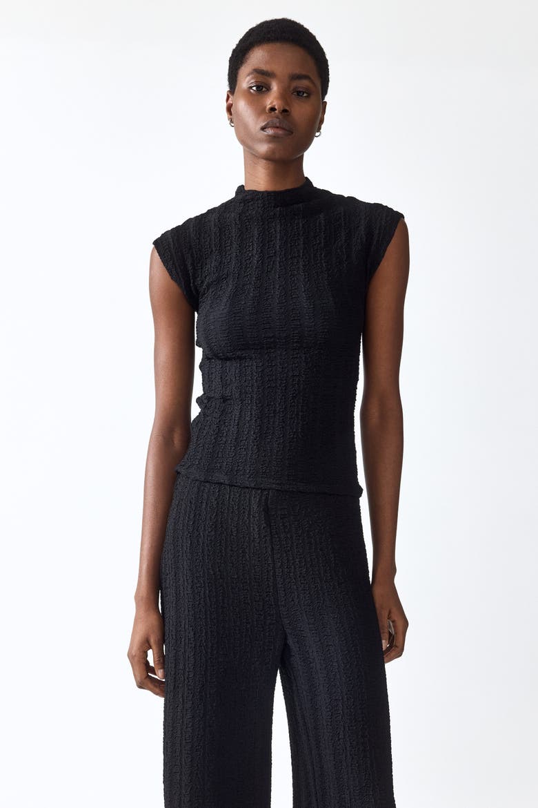 Textured Jersey Pants, Alternate, color, Black