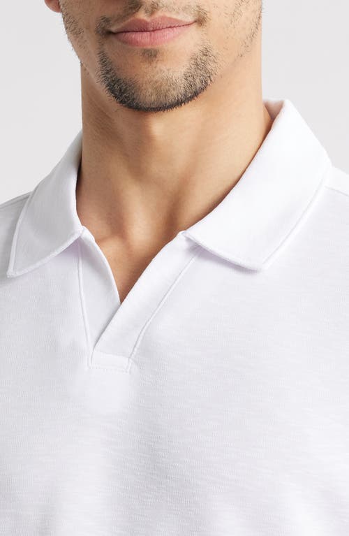 Johnston & Murphy Vintage Slub Modal Blend Johnny Collar Polo In White