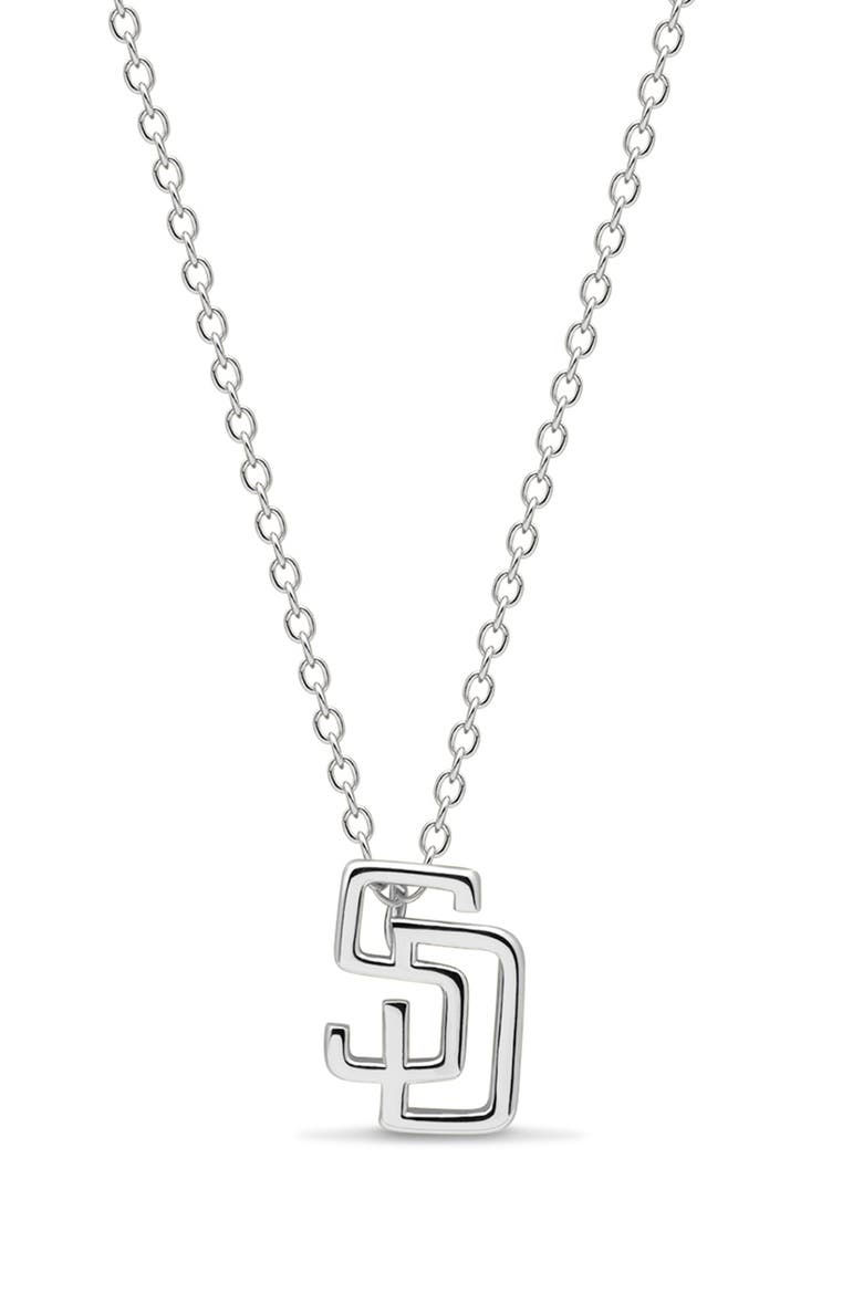 x The MLB San Diego Padres Logo Charm Necklace, Main, color, SILVER