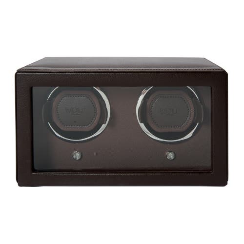 Wolf Cub Double Watch Winder With Cover In Brown