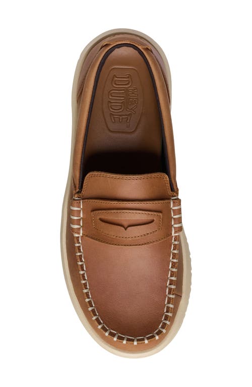 Hey Dude Wally Next Leather Penny Loafer In Brown