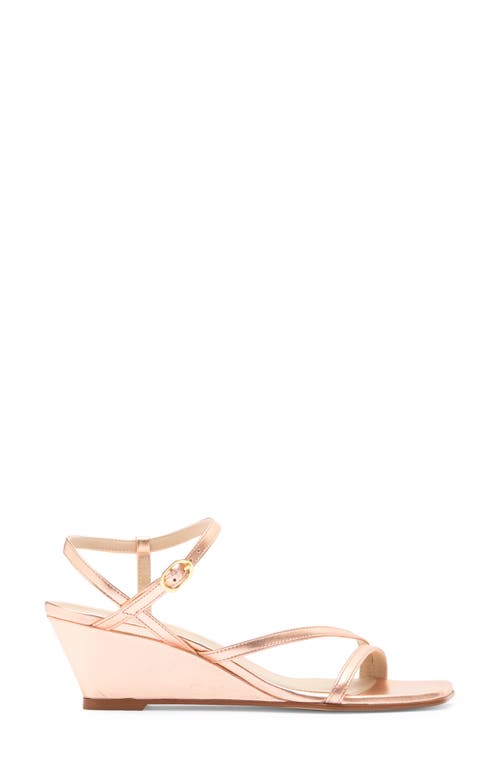 Stuart Weitzman Oasis 50 Wedge Sandal In Rose Gold