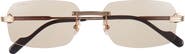 Cartier 59mm Rimless Rectangular Sunglasses