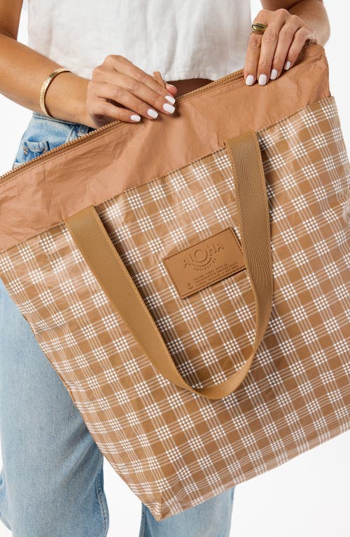 Aloha Collection Day Tripper Palaka Water Resistant Tyvek® Tote In Brown