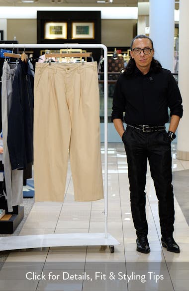 Pleat Front Cotton Pants