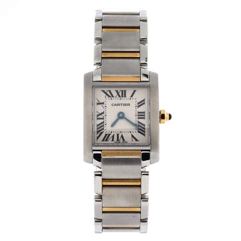 Tank Francaise Quartz Watch Stainless Steel and Yellow Gold 20