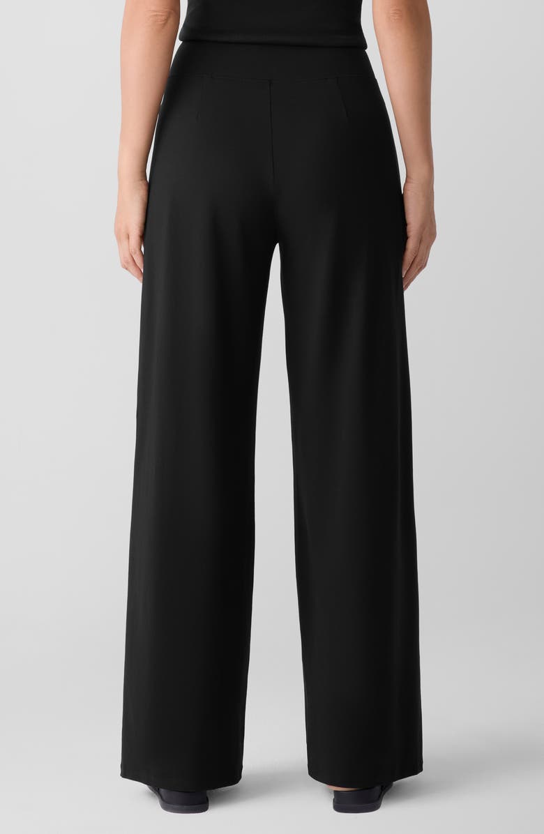Eileen Fisher High Waist Jersey Wide Leg Pants, Alternate, color, Black