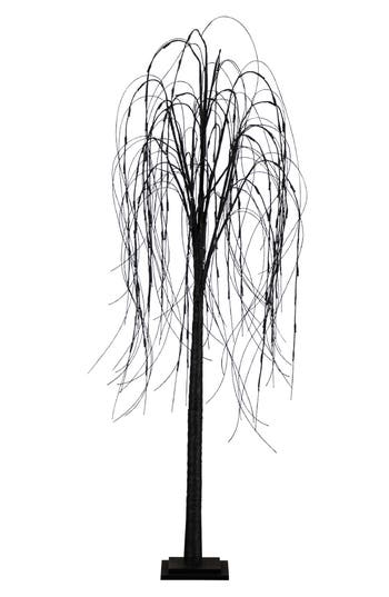 Nearly Natural 6ft Prelit Halloween Black Willow Tree In Black