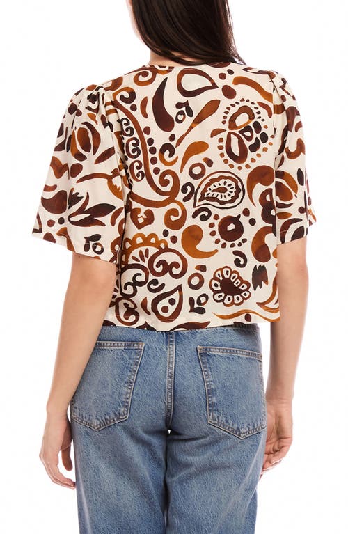 Shop Fifteen Twenty Nadine Bow Detail Crop Top In Batik Print