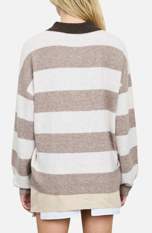 Blu Pepper Stripe Polo Sweater In Multi