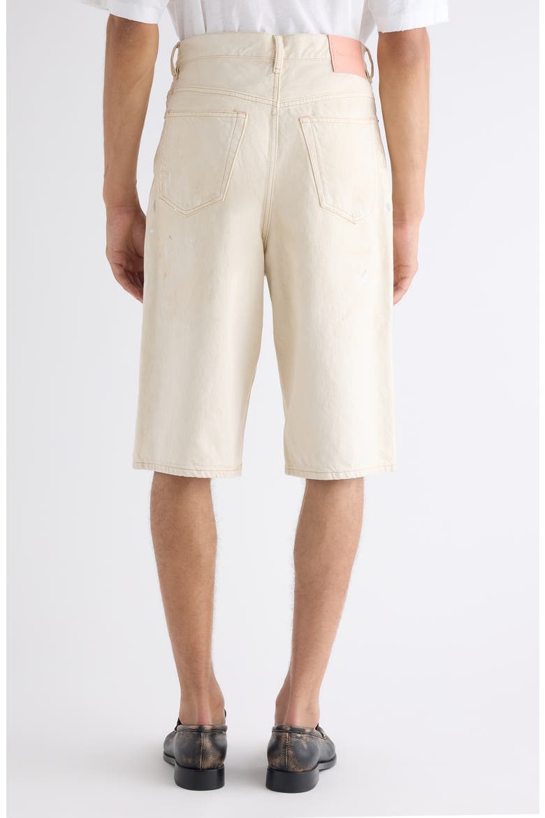 Judda Trafalgar Paint Splattered Denim Bermuda Shorts, Alternate, color, WHITE