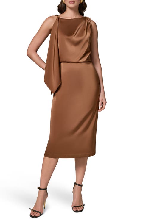 Drape Sheath Midi Dress