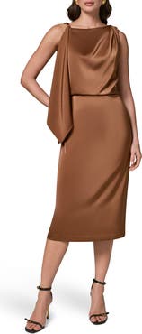 Donna Karan New York Drape Sheath Midi Dress