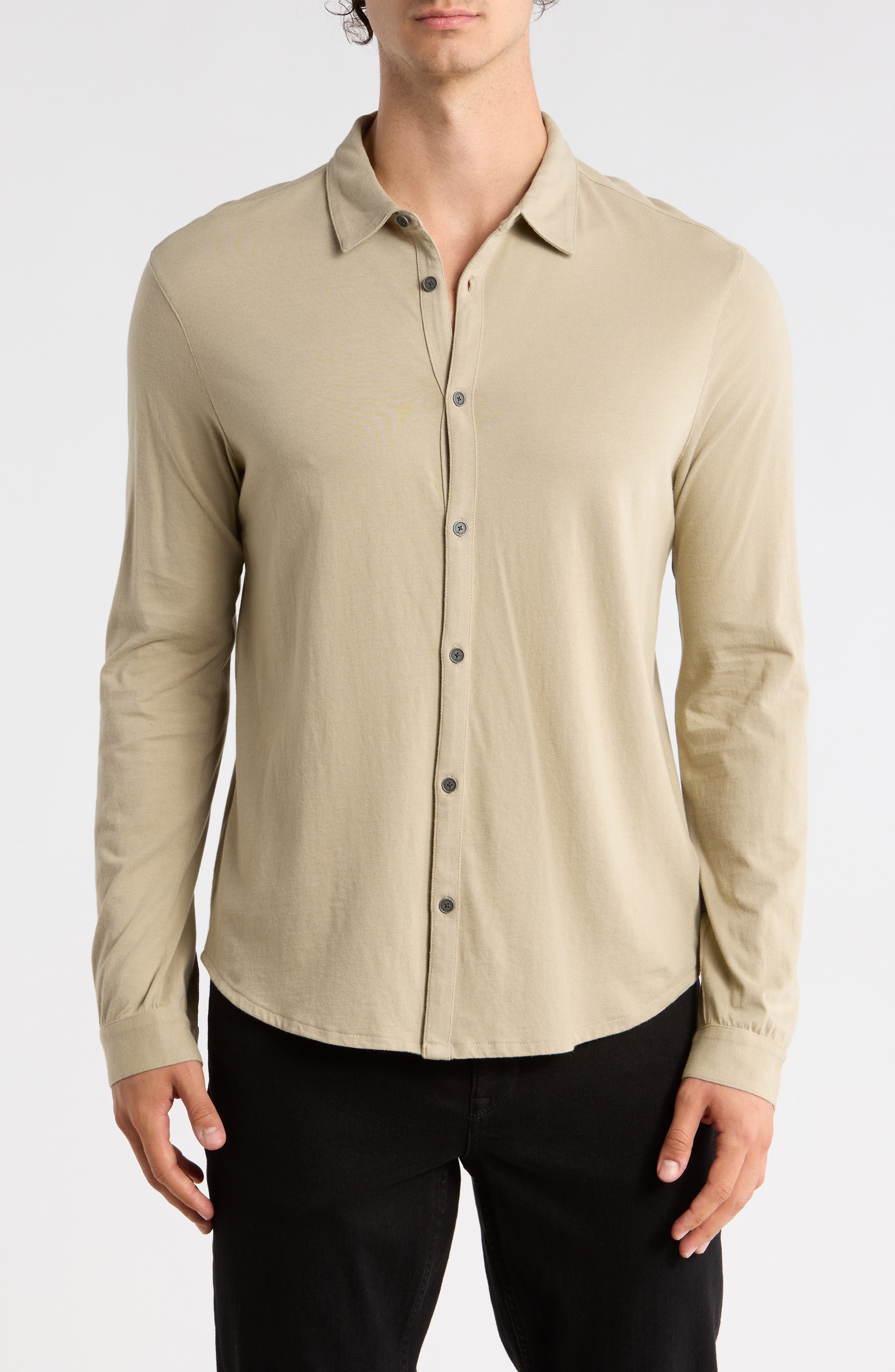 John Varvatos Clark Cotton Jersey Button-Up Shirt