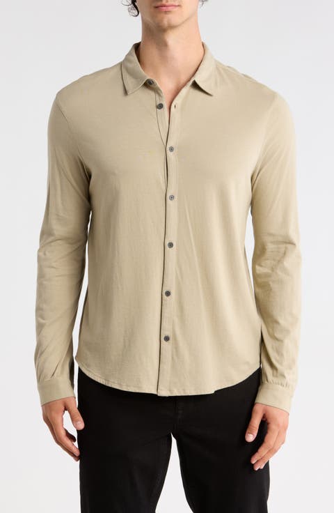 Clark Cotton Jersey Button-Up Shirt