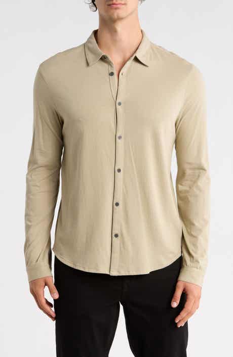 John Varvatos Clark Cotton Jersey Button-Up Shirt