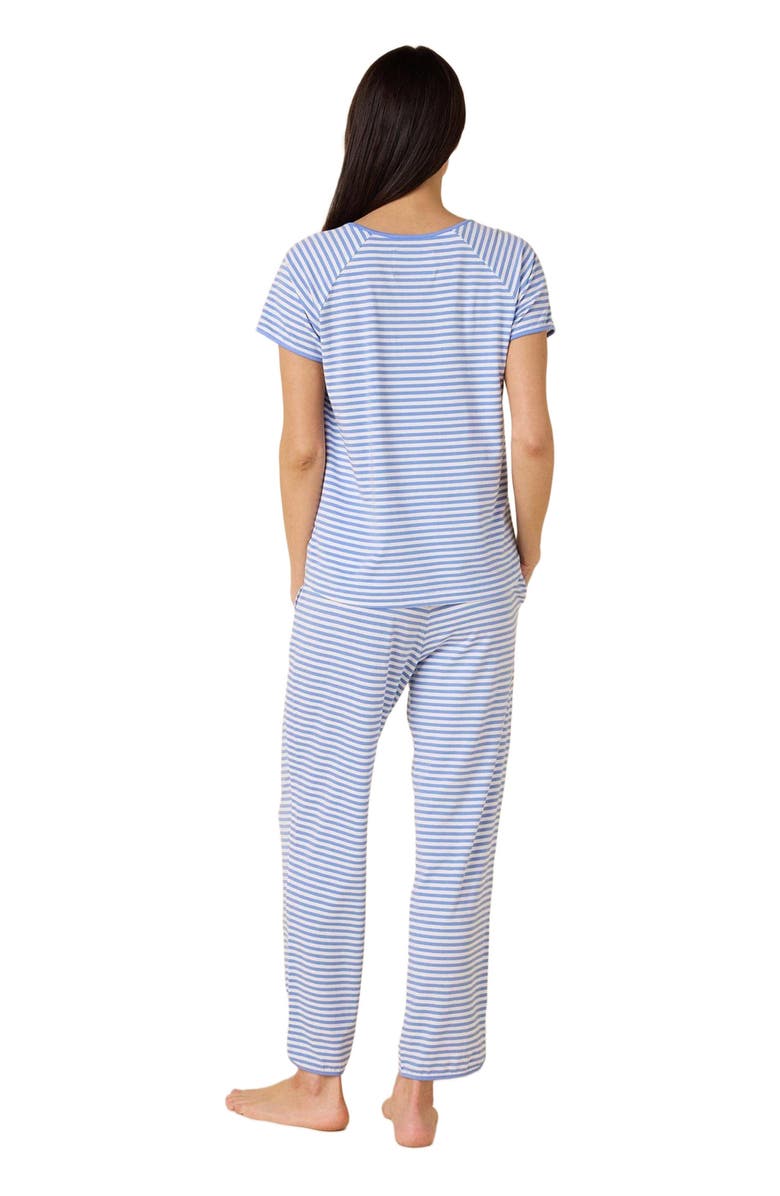 The Cat
s Pajamas Pima Knit Short Sleeved Simple Set, Alternate, color, Essential Stripe Provence