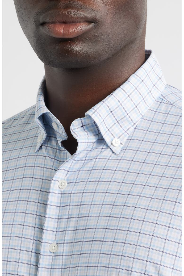 Casey Check Performance Twill Button-Down Shirt, Alternate, color, COTTAGE BLUE