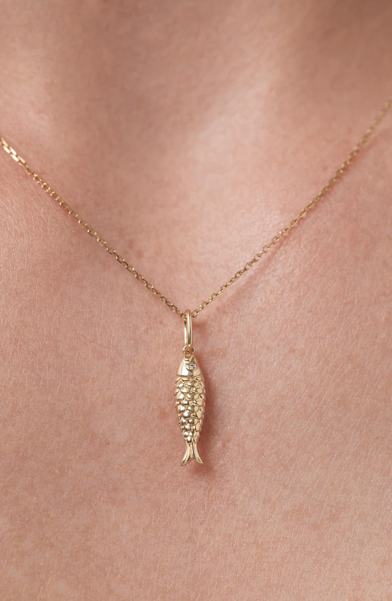 Ana Luisa Solid Yellow Gold - Gold Fish Necklace, Alternate, color, Gold