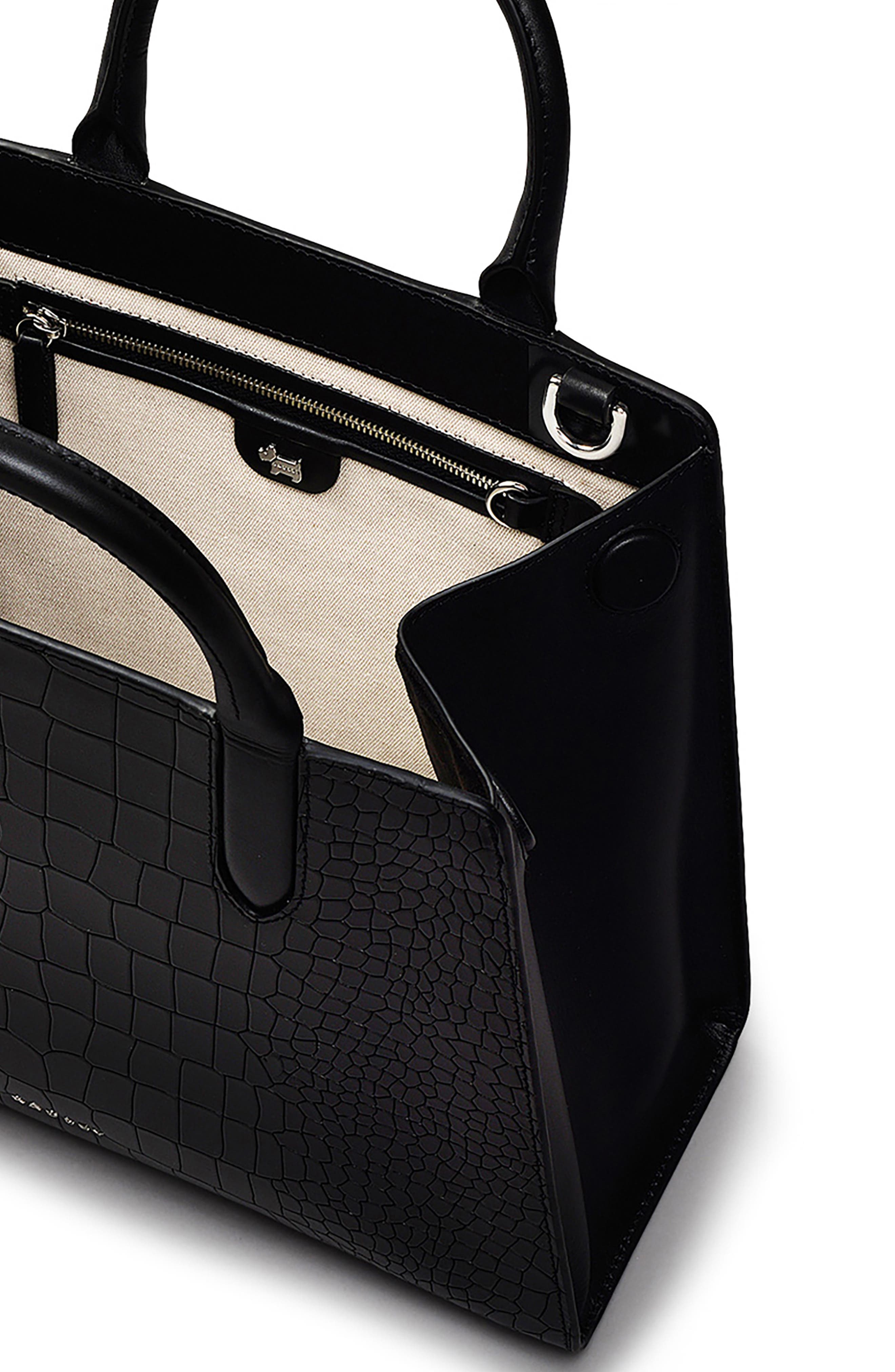 Radley Glasshouse Croc Embossed Crossbody Bag, Alternate, color, Black