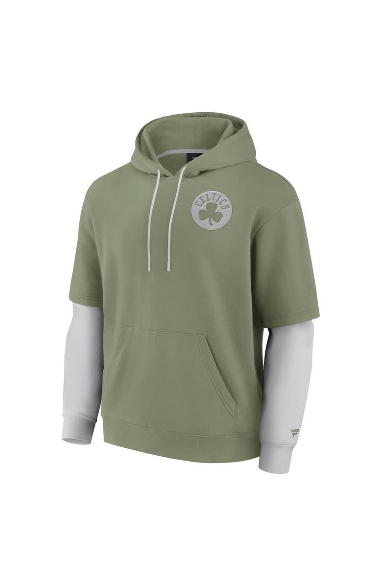 FANATICS Men's Fanatics  Olive Boston Celtics Elements Sleek Pullover Hoodie, Alternate, color, 