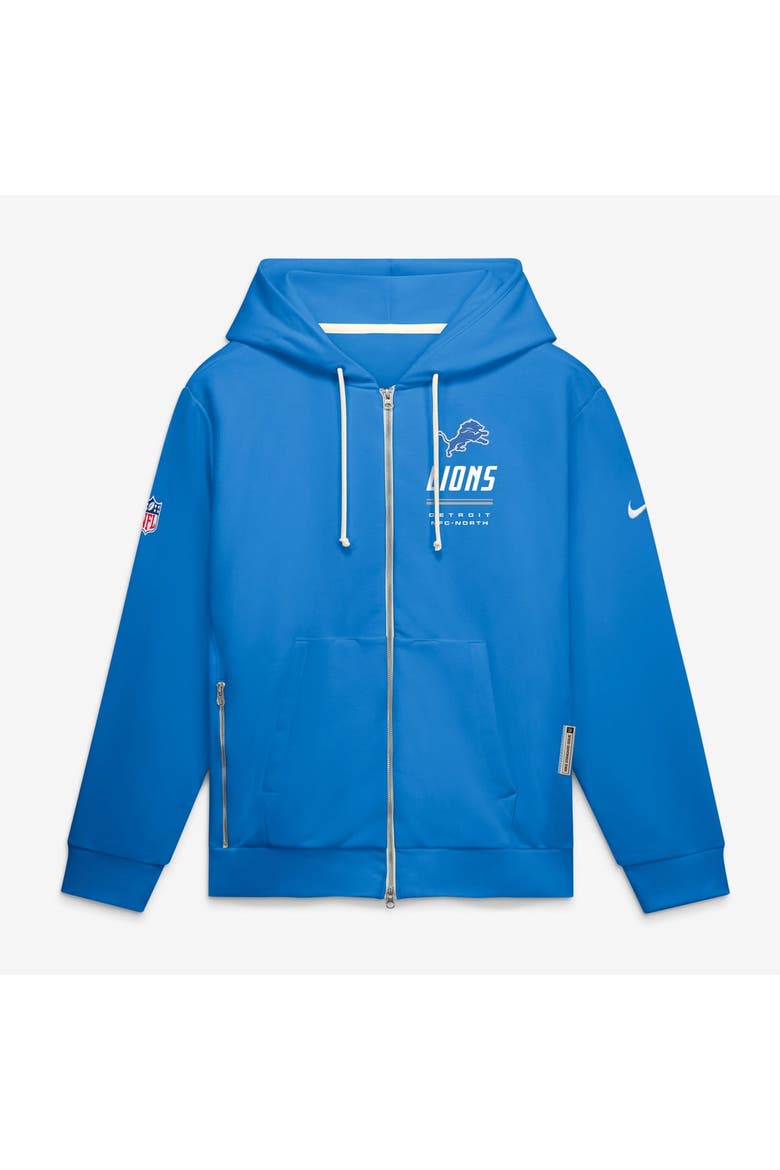 Men's Nike Blue Detroit Lions Sideline Standard Issue Quarterback Scramble Dri-FIT Full-Zip Hoodie, Main, color, Blue