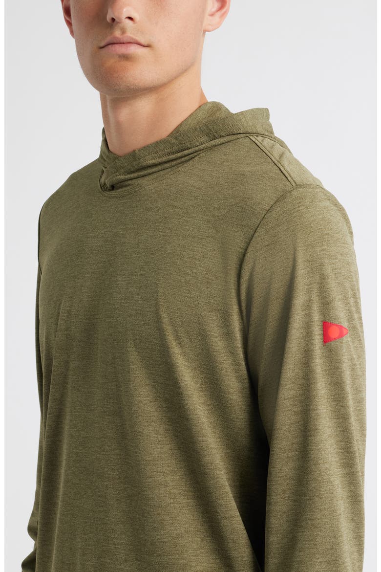 Airtex Long Sleeve Hooded Performance Top, Alternate, color, HEATHER BURNT OLIVE