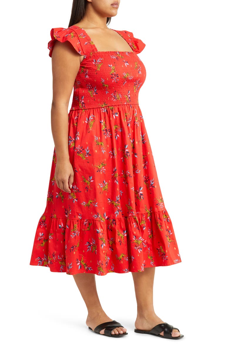 Ivanna Print Sundress, Alternate, color, LUCKY CHEETAH POPPY RED