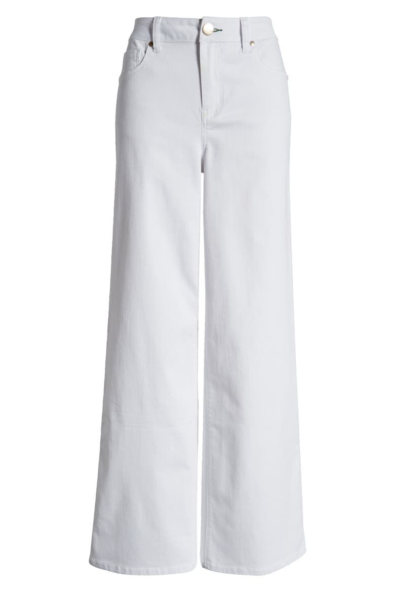 High Waist Slim Wide Leg Jeans, Alternate, color, WHITE