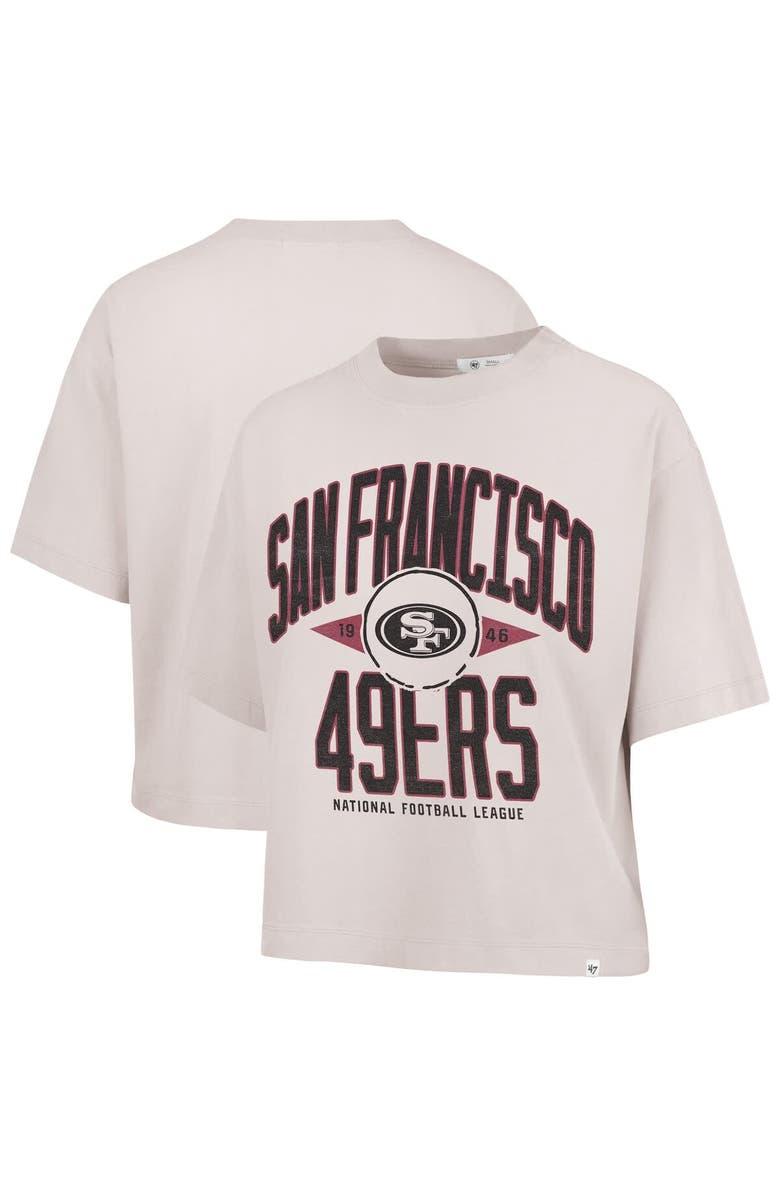 '47 Women's '47 Natural San Francisco 49ers Cropped Windthrow Ravine T-Shirt, Alternate, color, 