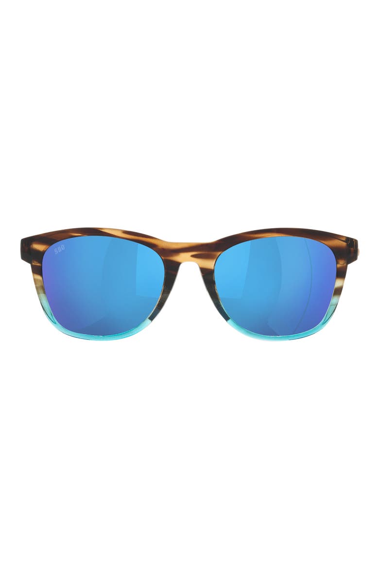 Aleta 54mm Mirrored Polarized Round Sunglasses, Main, color, BLUE MIRROR
