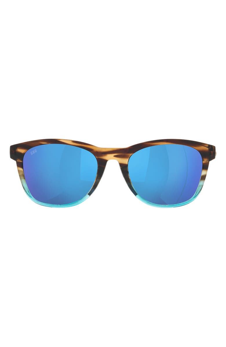 Costa Del Mar Aleta 54mm Mirrored Polarized Round Sunglasses, Main, color, Blue Mirror