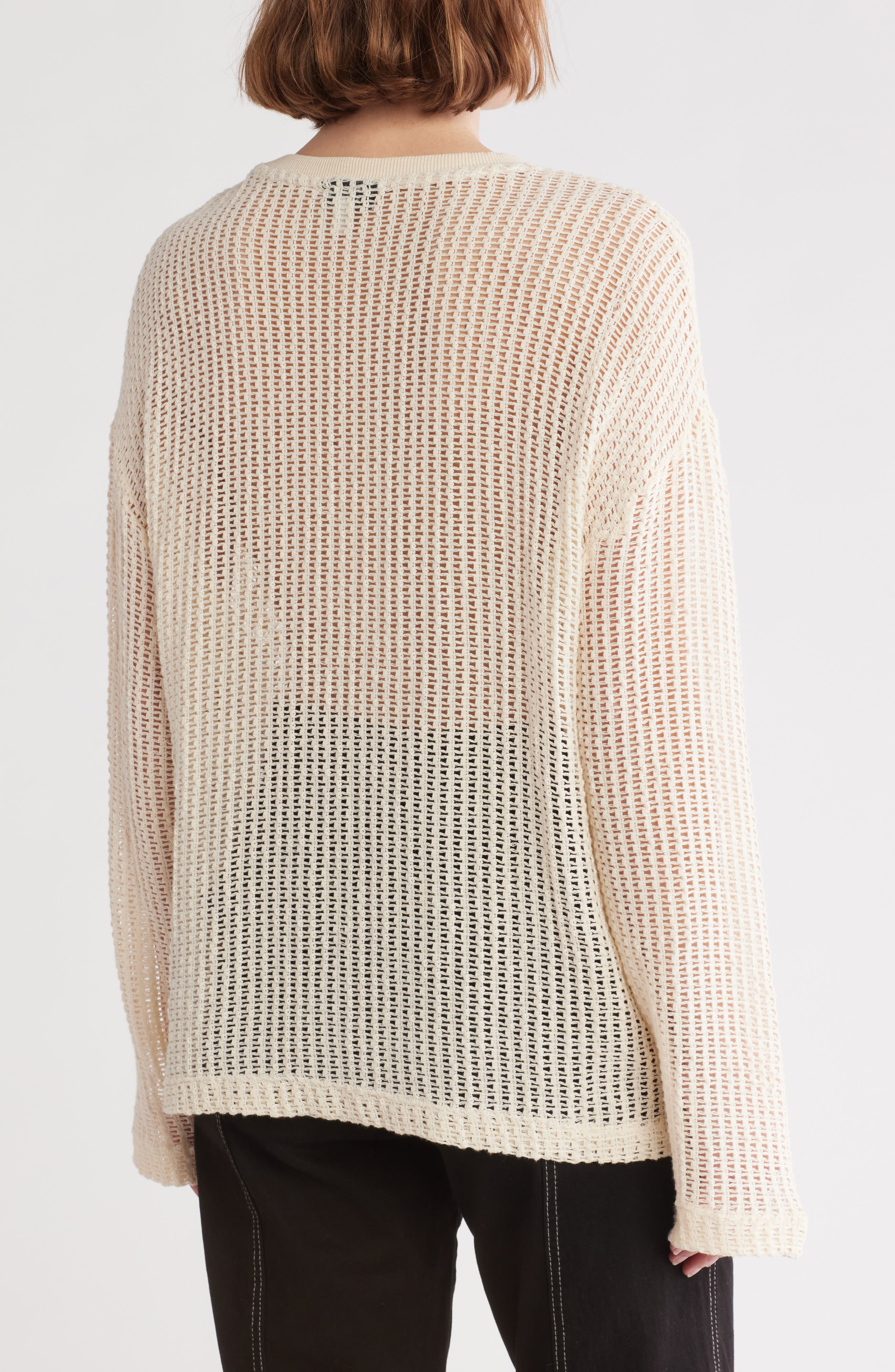 Open Stitch Metallic Pullover - image 2