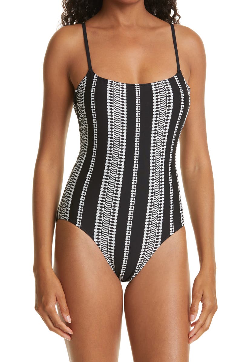 lemlem Luchia One-Piece Swimsuit, Main, color, Black