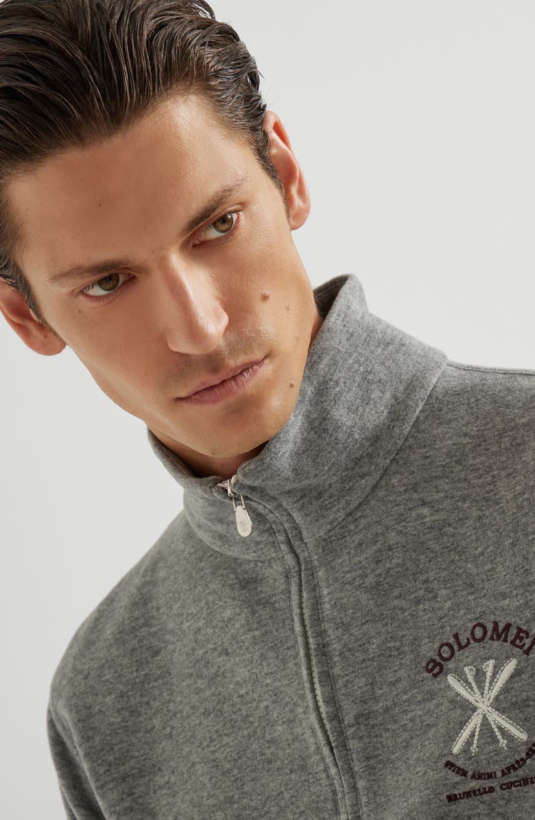 Brunello Cucinelli Techno fabric sweatshirt, Alternate, color, Grey