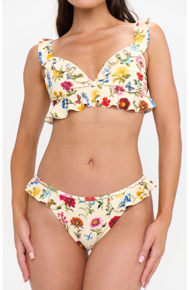 Show Me Your Mumu Island Ruffle Top, Alternate, color, French Floral Rib Scrunch