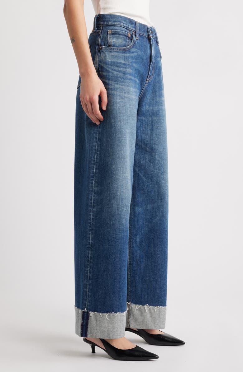 MOUSSY VINTAGE Lebittown Cuffed Superwide Leg Jeans, Alternate, color, Blue