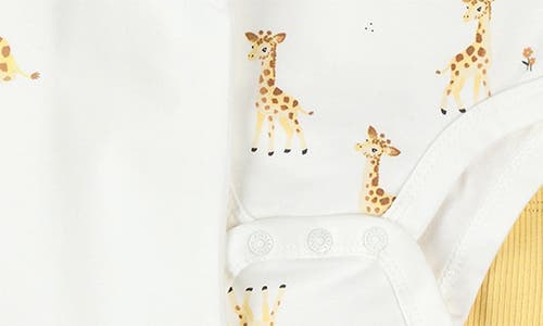 Firsts By Petit Lem Giraffes 3-piece Bodysuits & Ruffle Rib Bloomers Set